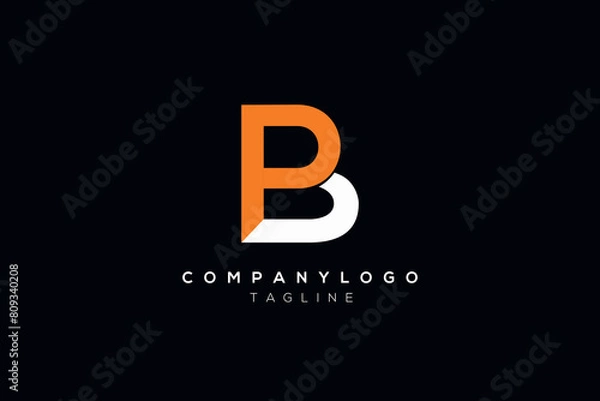 Obraz BP Logo Design, Initial Based BP Monogram orange and black
