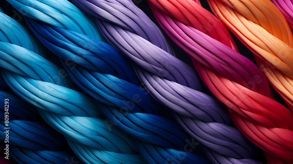 Fototapeta Colorful ropes symbolize unity and strength