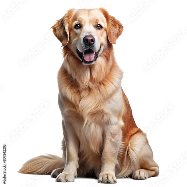Obraz Sitting dog isolated on transparent background, png