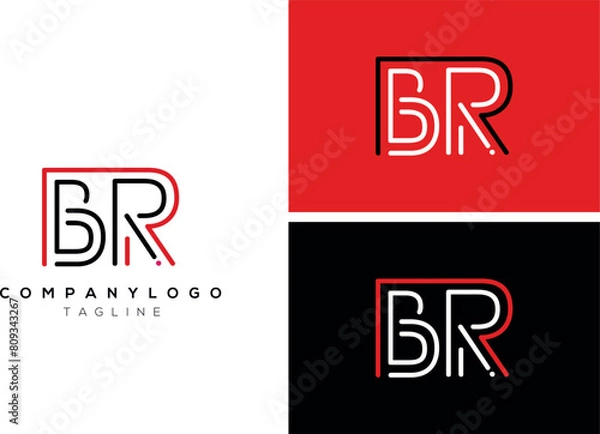 Obraz BR logo vector initial monogram letter br logo
