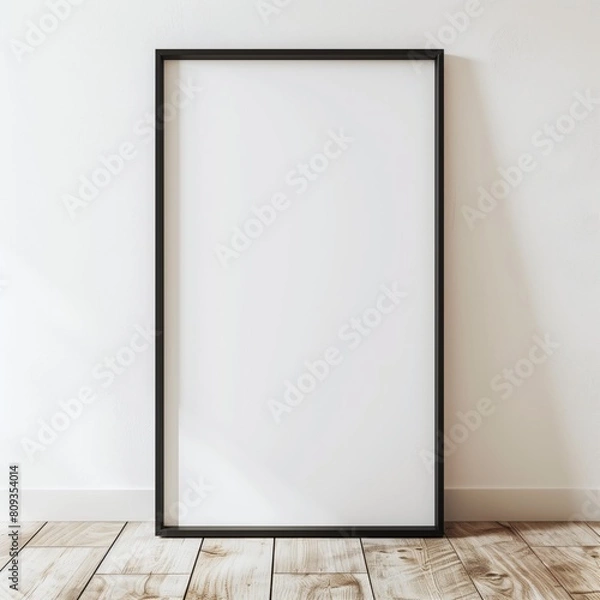 Fototapeta Frame mockup, ISO A paper size. Home Office wall poster mockup. Interior mockup with office background. Modern interior design. 3D render
