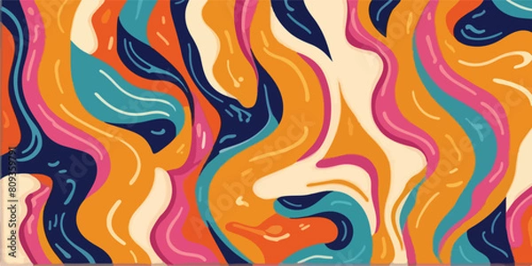 Fototapeta Vibrant Liquid Fusion - Bold and Unique Illustrations in Bright Colors. EPS 10.