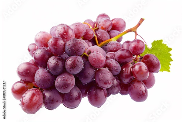 Obraz a bunch of grapes with a leaf on top