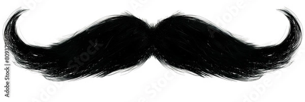 Fototapeta Stylized Mustache Illustration, Abstract Black and Red Design