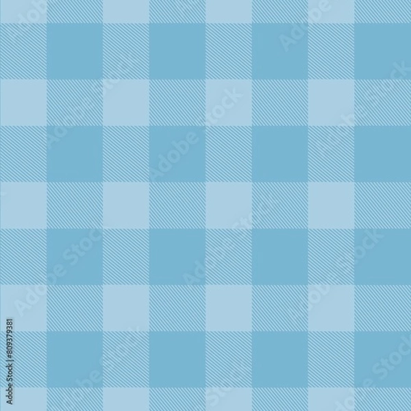 Fototapeta  Gingham seamless pattern, white and  blue, can be used in fashion design. Bedding, curtains, tablecloths