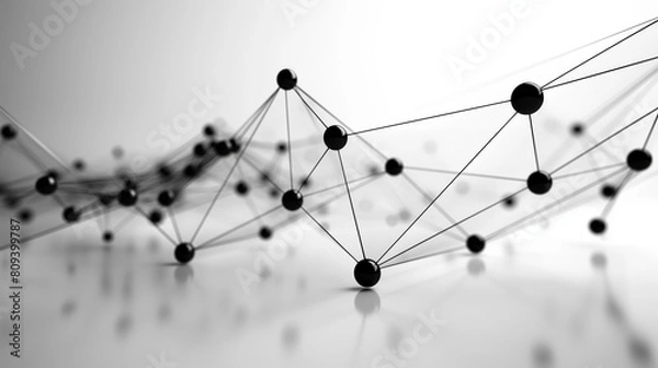 Fototapeta Abstract Plexus Technology Science And Engineering 3d illustration.