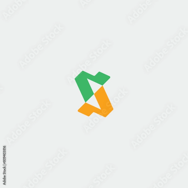 Fototapeta Abstract letter S Initials  logo design black vector template  
