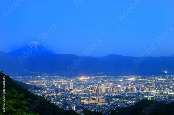 Obraz 富士山　夜景　山梨県甲府市