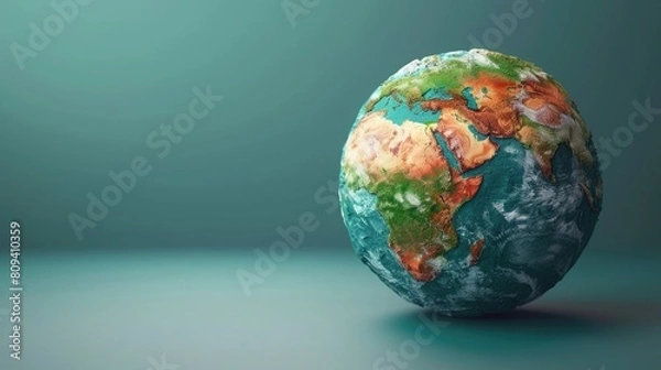 Obraz Earth day concept, 3D render clay of the earth, best for earth day or green day theme.