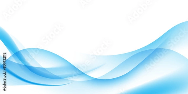 Fototapeta Abstract light blue wave background with curved lines modern design