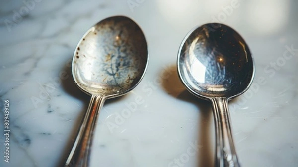 Fototapeta As spoons and forks meet in a dance of indulgence, worries melt away in the sweetness of the experience.