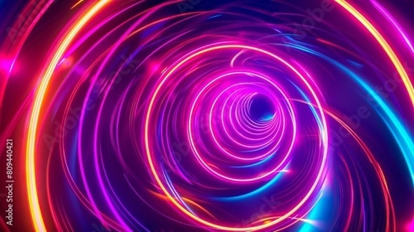 Fototapeta A colorful abstract background with a spiral tunnel.