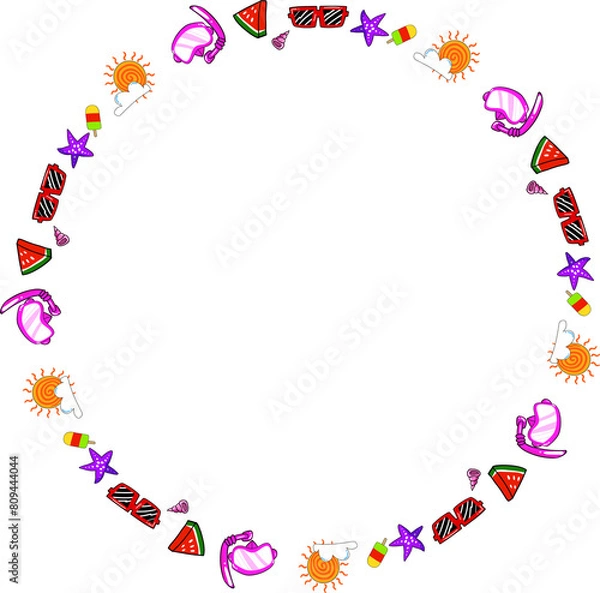 Fototapeta The summer border line for holiday or travel concept