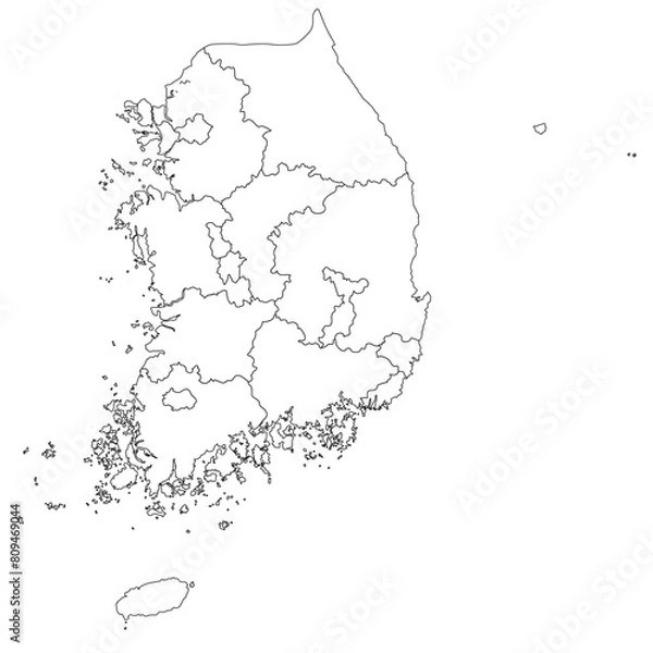 Fototapeta 전국지도(지도+한국지도+한반도+지리)