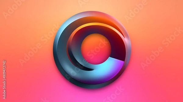 Fototapeta Gradient Icon Design 3d