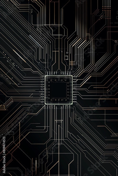 Fototapeta The electronic circuit board background, Generative Ai