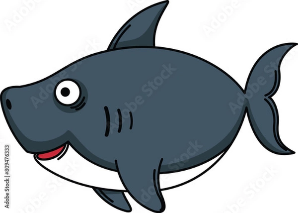 Fototapeta illustration of shark outline white on background vector