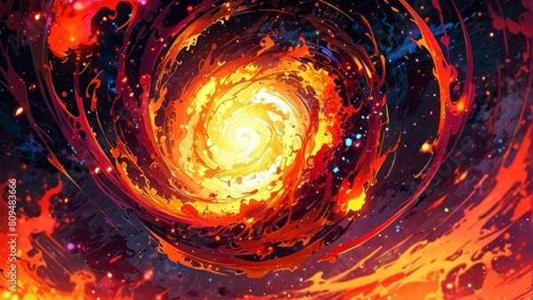 Fototapeta 渦巻く炎のイラスト,Generative AI AI画像