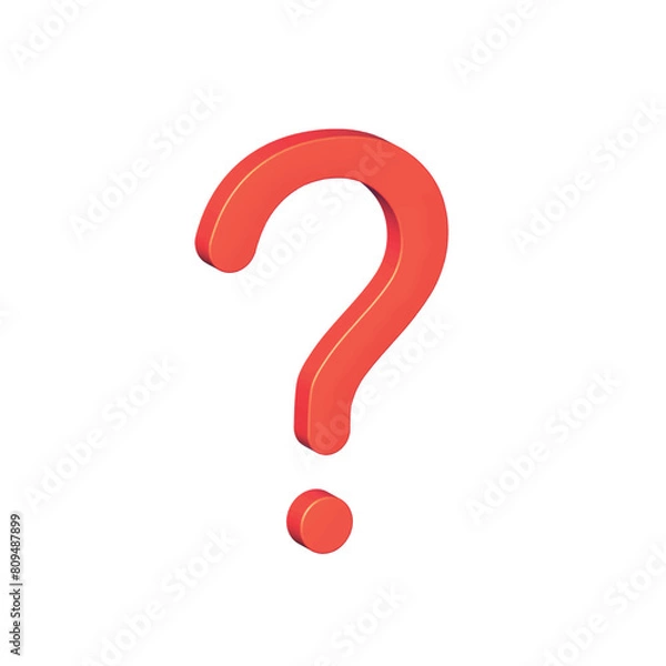 Fototapeta 3D question mark with a shadow of an exclamation mark, vector illustration