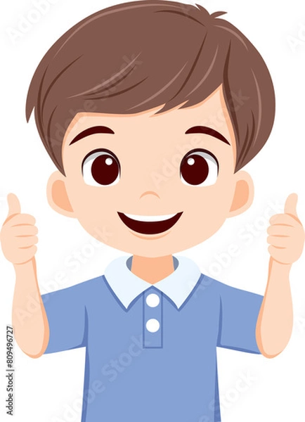 Obraz Boy showing thumbs up gesture