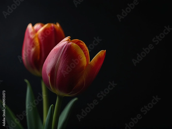 Obraz A tulip flower on a dark background