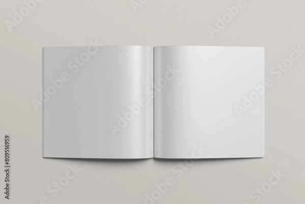 Fototapeta Blank square magazine photorealistic on light grey background