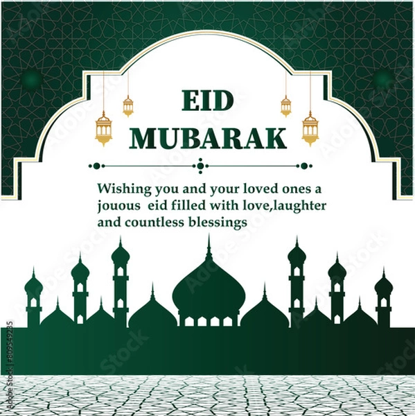 Fototapeta Happy Eid al adha mubarak banner illustration background design