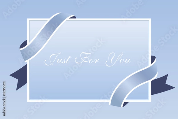 Obraz プレゼントリボンカードブルー