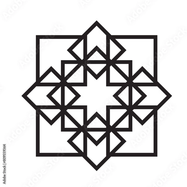 Fototapeta Islamic Geometric Outline Pattern