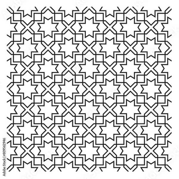 Fototapeta Islamic Geometric Outline Pattern