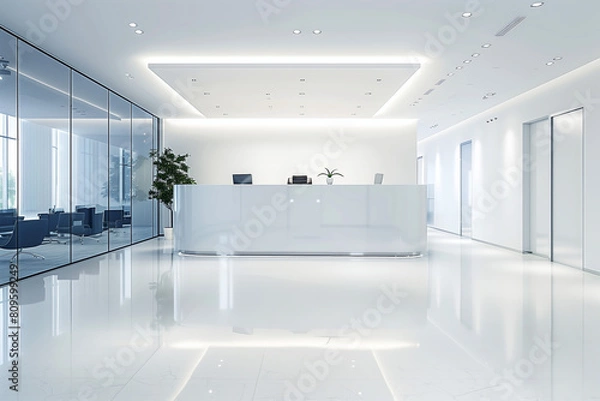 Obraz Reception room in light colors, mockup