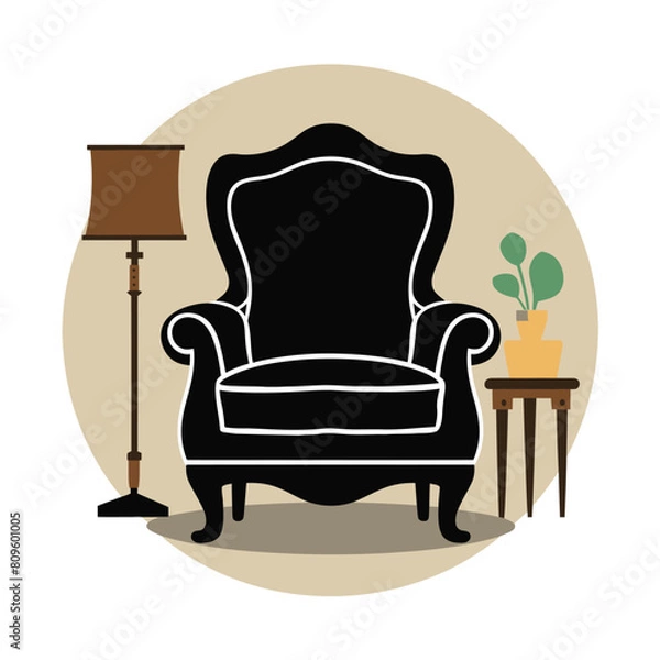 Fototapeta Back Chair Vector Icon Design