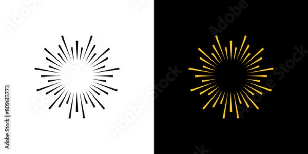 Obraz Line burst sun vector. sunrise starburst flash radial firework