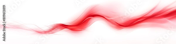 Obraz Abstract background with asymmetrical glowing translucent red wave on white backdrop