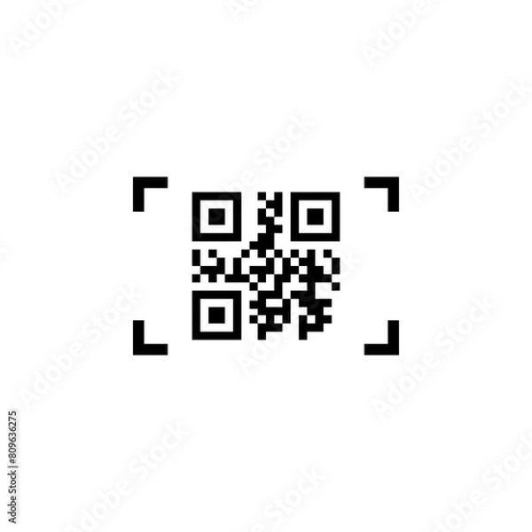 Fototapeta Smartphone Scanning QR Code flat vector icon. Simple solid symbol isolated on white background. Smartphone Scanning QR Code sign design template for web and mobile UI element