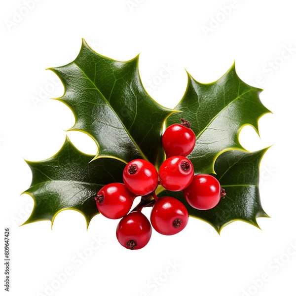 Obraz holly and berries isolated on transparent background