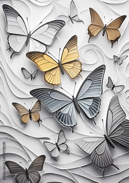 Obraz Background with butterflies