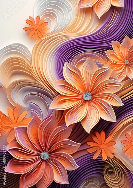 Obraz Abstract background with flowers