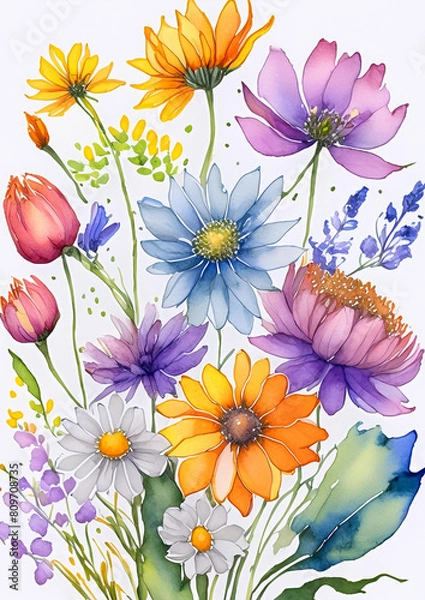 Obraz Flowers - Hand Drawn Effect