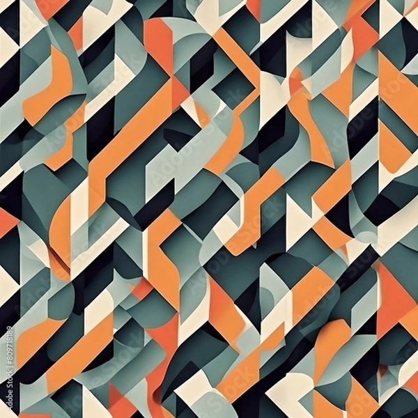 Obraz geometric symphony: an abstract pattern that unites form and color