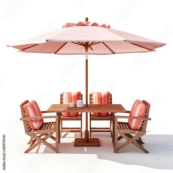 Fototapeta Outdoor dining set peach