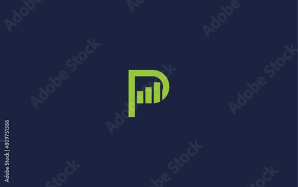Fototapeta letter p with chart logo icon design vector design template inspiration