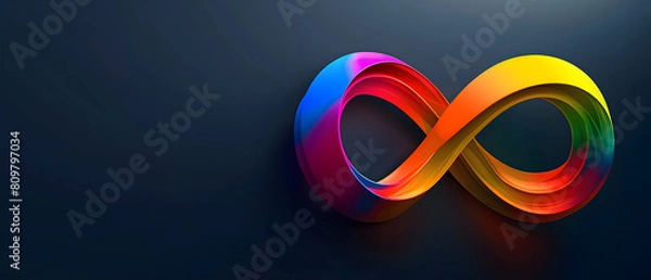 Fototapeta Celebrating Neurodivergence: Rainbow Infinity Icons Signifying Acceptance and Community Unity