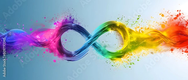 Fototapeta Inclusive Diversity: Rainbow Infinity Symbols Representing Neurodiversity and Equality Advocacy