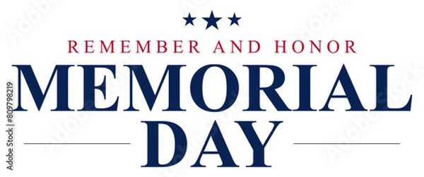 Obraz Happy Memorial Day Calligraphy brush text banner with transparent background