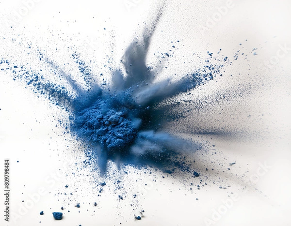 Obraz A large blue explosion with swirling energy and particles against a dark background