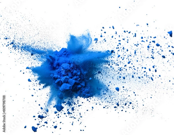 Obraz Explosion of blue powder against a dark background
