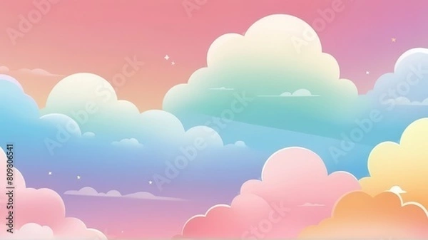 Fototapeta Soft Rainbow Pastel . Kid's Room Decor Suitable for Background