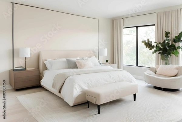 Obraz bedroom interior with bed
