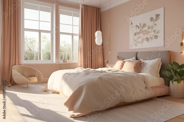 Obraz bedroom with bed